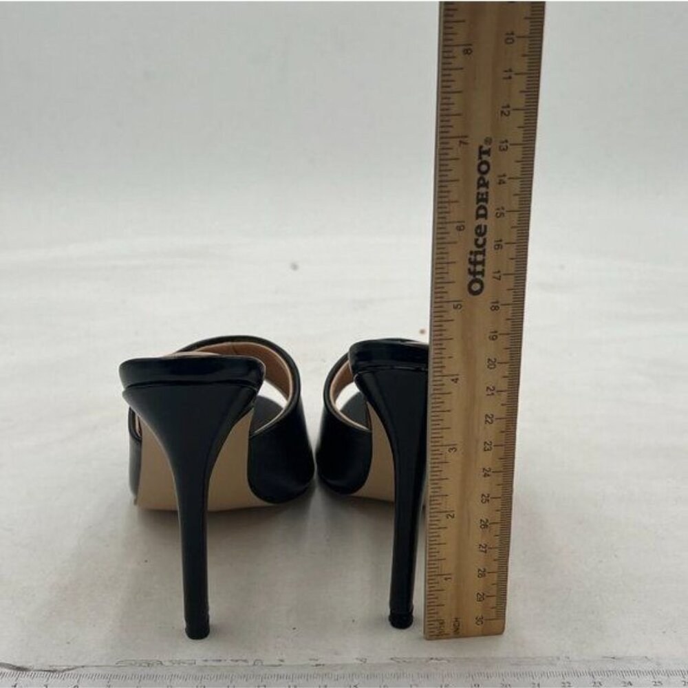 FSJ Black High Heel Open Toe Mule - Picture 4 of 7
